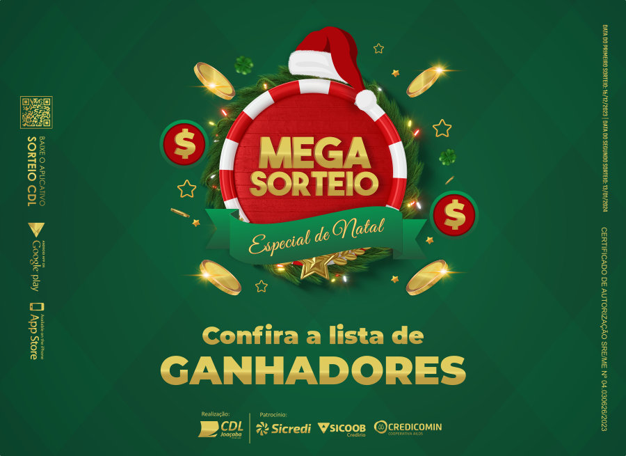confira os ganhadores do ultimo sorteio do mega sorteio da cdl joacaba