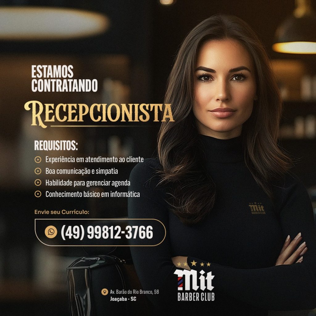 mit barber club contrata recepcionista empresa joacaba ascenda digital noticia