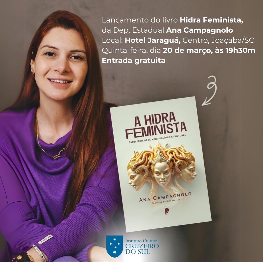 evento instituto cruzeiro do sul livro a hidra feminista ana campgnolo joacaba ascenda digital