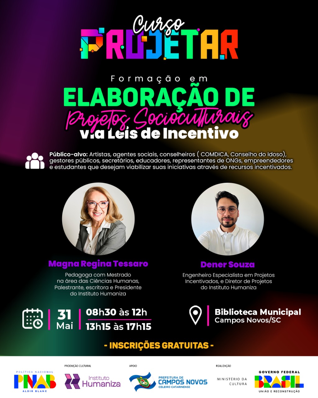 projetar curso campos novos leis de incentivo instituto humaniza