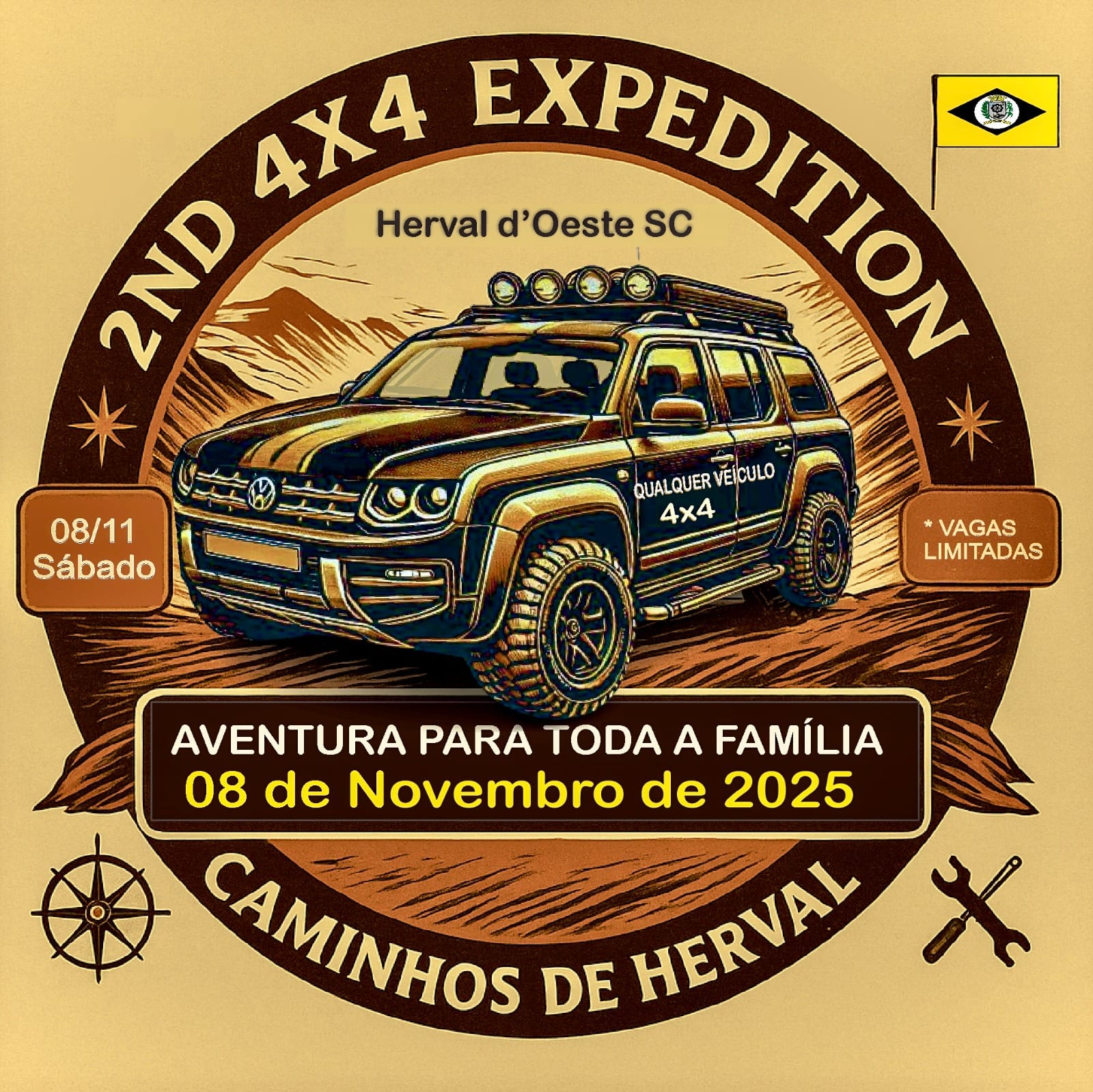 Herval d'Oeste, 2° expedição 4x4, caminhos de Herval 4 jeep